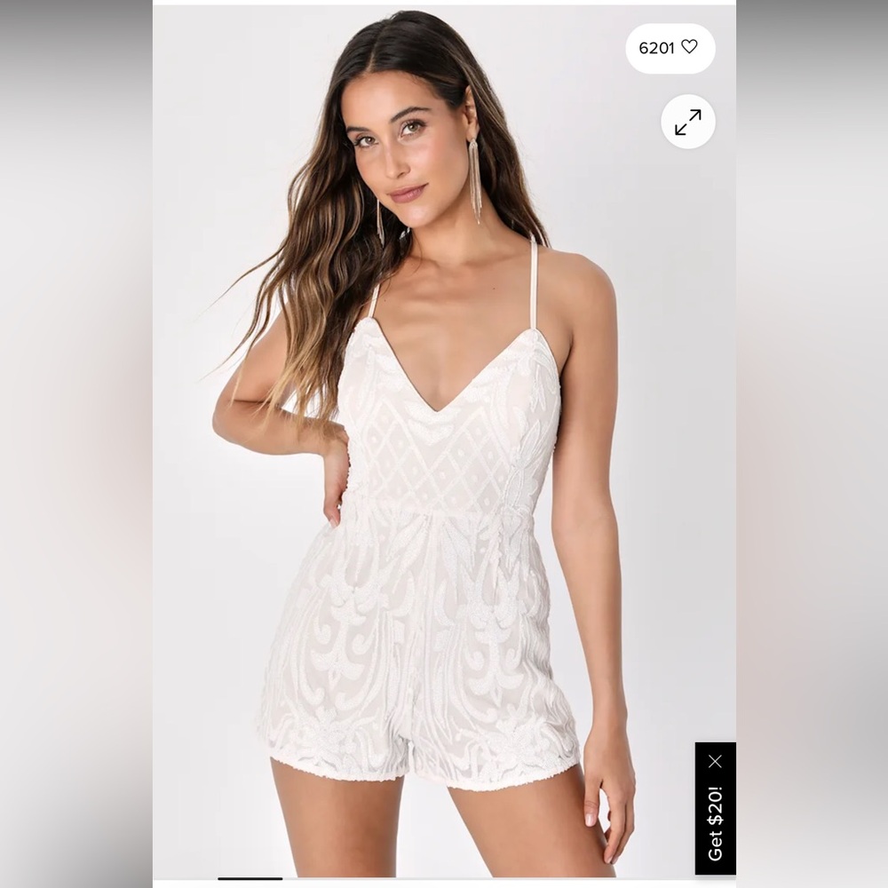 Lulus Elegant White Spaghetti Strap romper